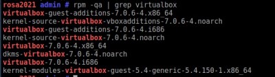 установленные пакеты vbox