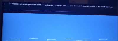 [ 3.703483]dracut-pre-udev[805]: modprobe: ERROR: could not insert 'sha256_ssse3': No such device