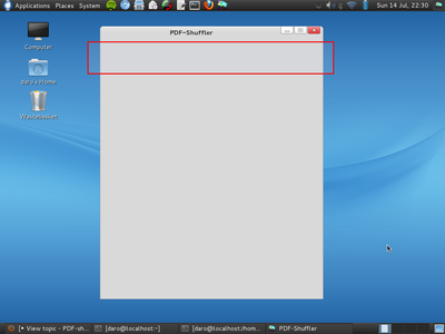 It seems that the package &quot;pdfshuffler-0.5.1-2-rosa.lts 2012.0.noarch.rpm&quot; is broken - because when you run the program does not contain a control panel.