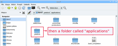 piedock folder.png (65.21 КБ) 250600 просмотров My folder location:<br /><br />home/daro7/.piedock/applications