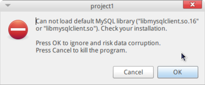 Error version of libmysqlclient.